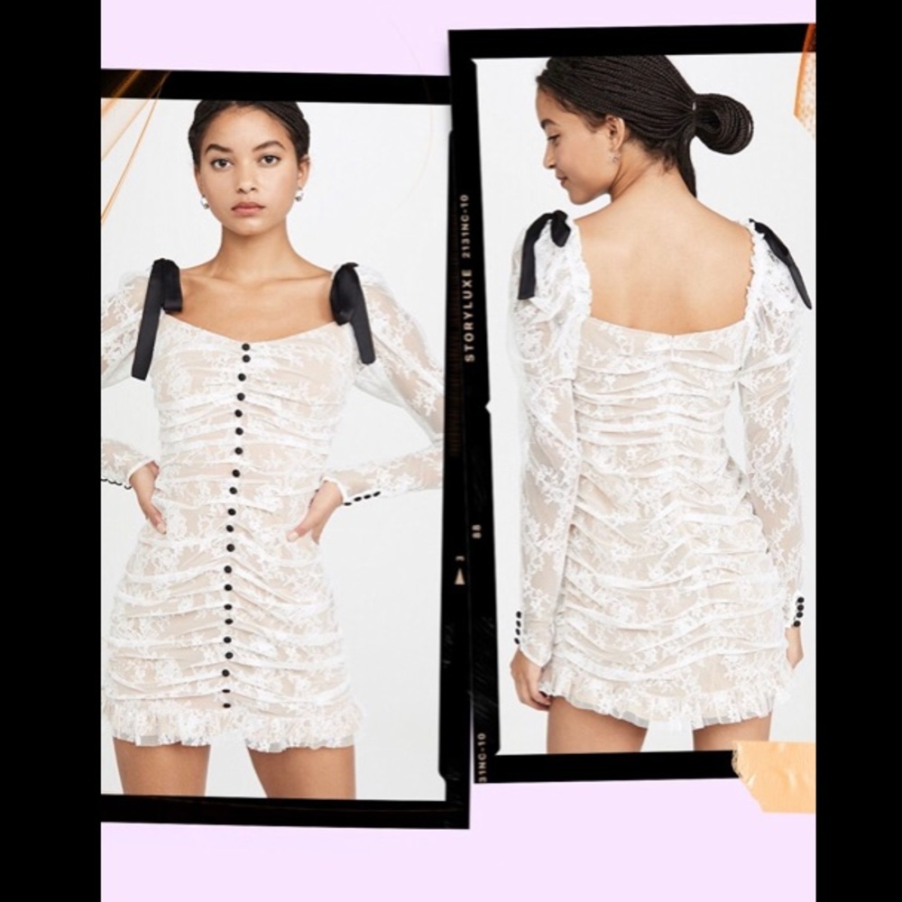 For Love and Lemons White Lace Mini Dress